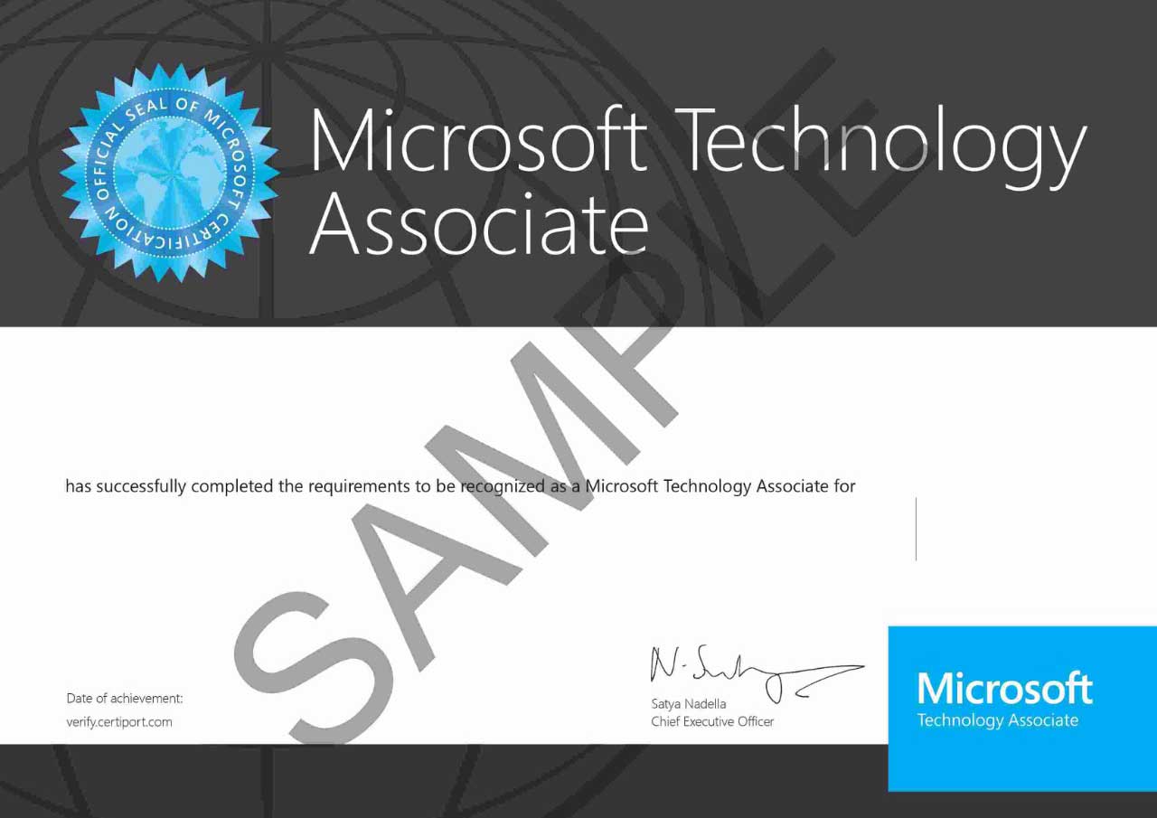 Microsoft Association Sample Certificate from Rinex